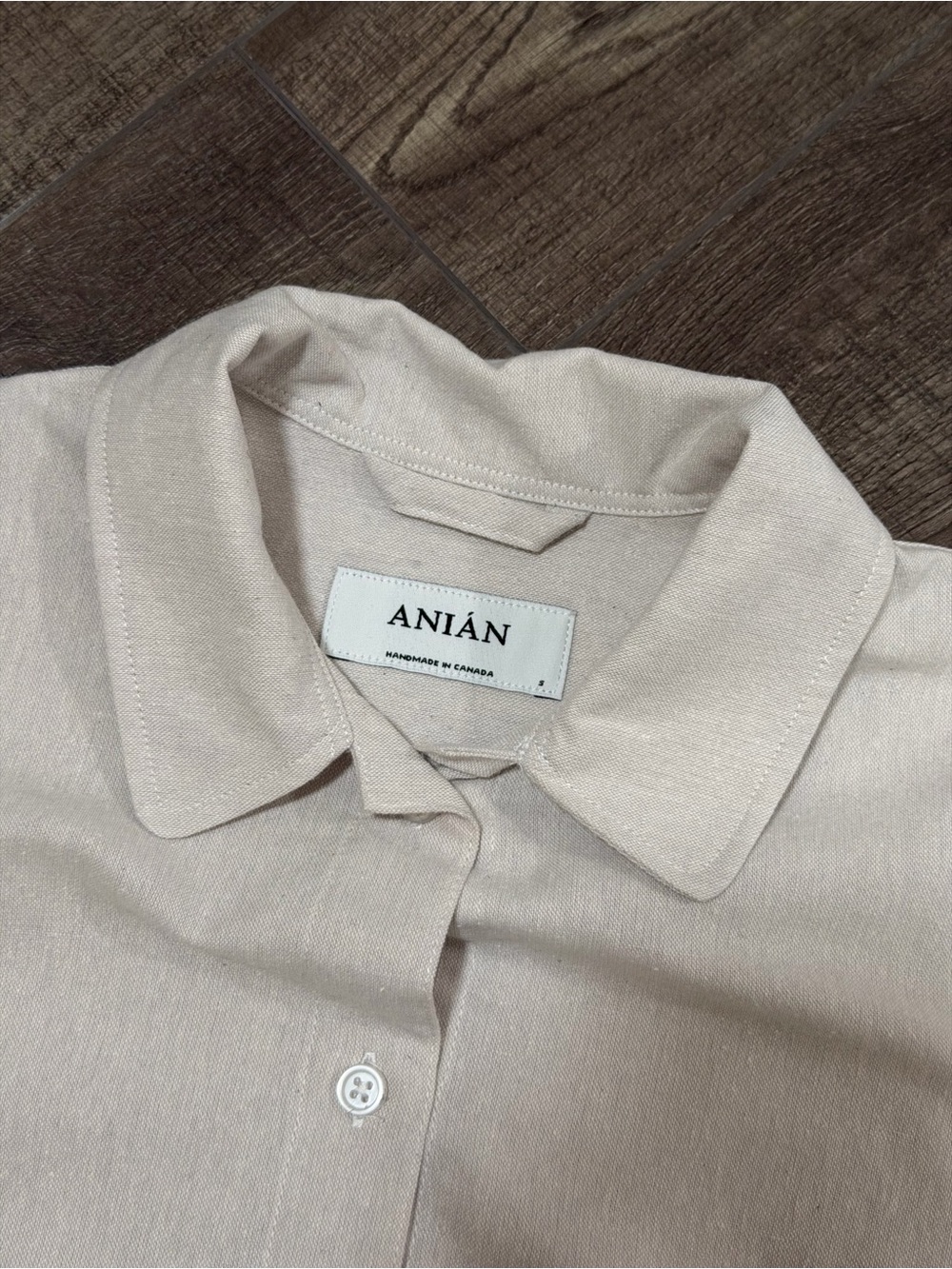 ANIAN York Crop Shirt - Neutral - Small - Picture 4 of 11